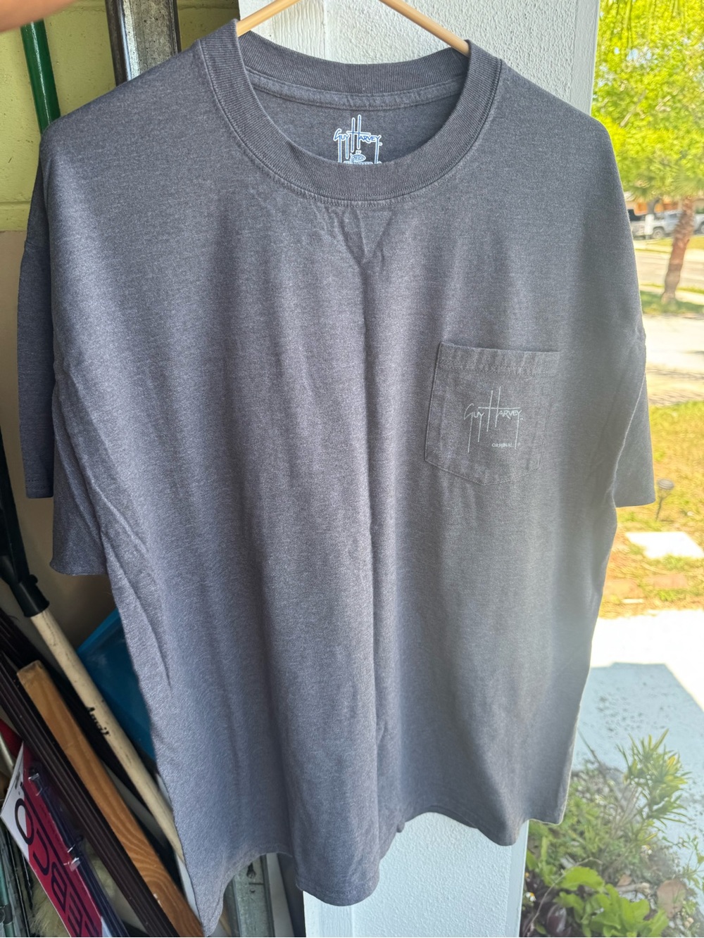 Guy Harvey Charcoal Gray Short-Sleeve Pocket Tee